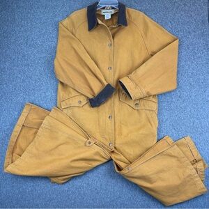 VTG LL Bean Women’s Petite M Brown Long Canvas Barn Chore Duster Coat No Liner